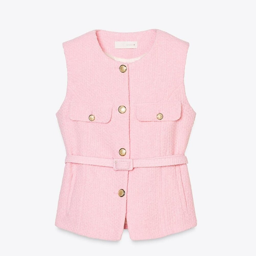 Zara tweed structured vest